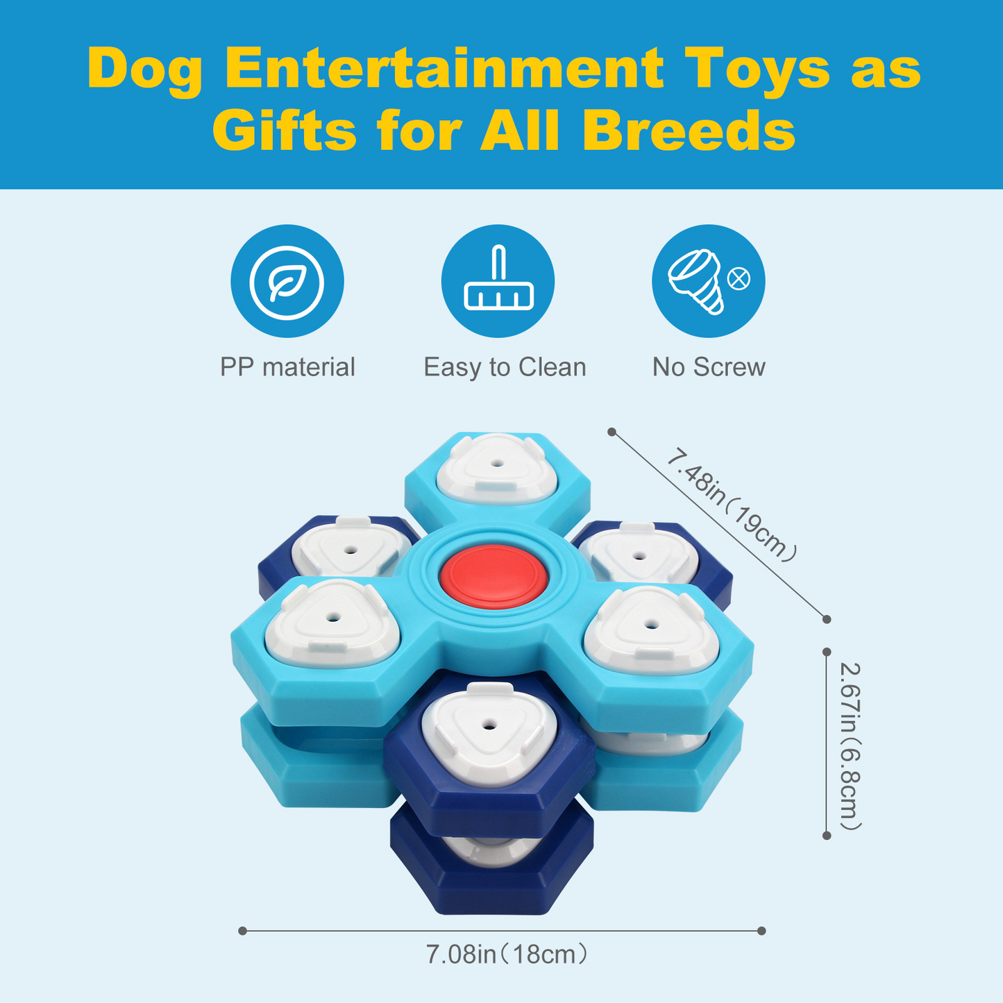 Ella's Hexagonal Treat Puzzle Toy for Dogs