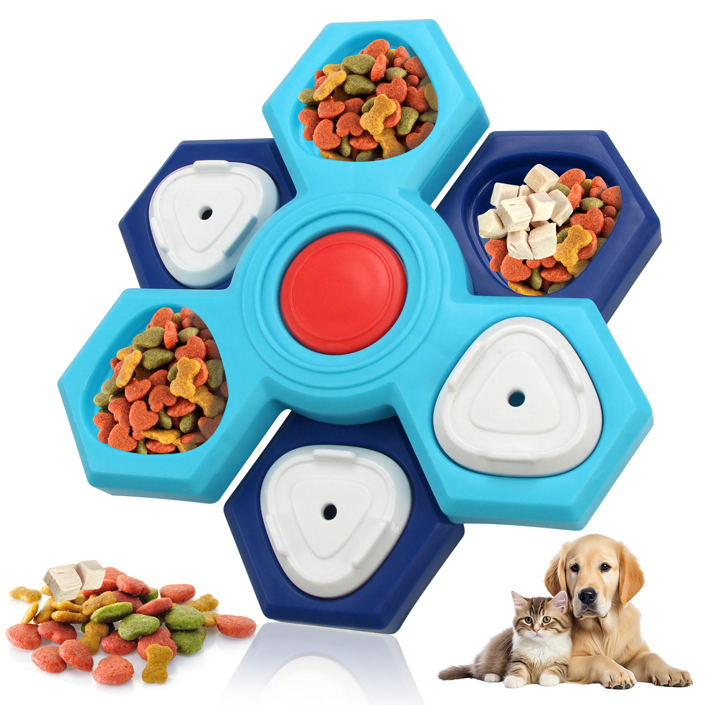 Ella's Hexagonal Treat Puzzle Toy for Dogs