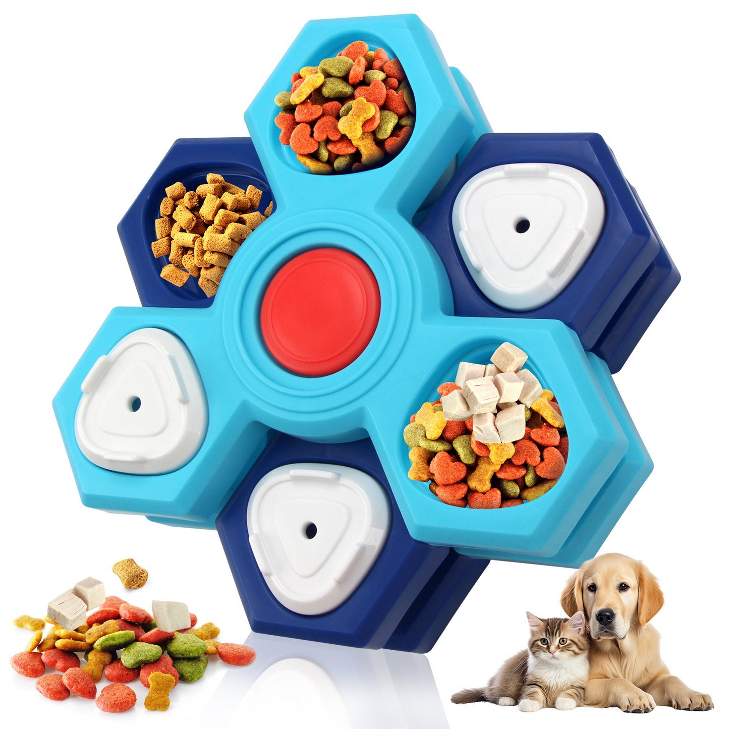 Ella's Hexagonal Treat Puzzle Toy for Dogs