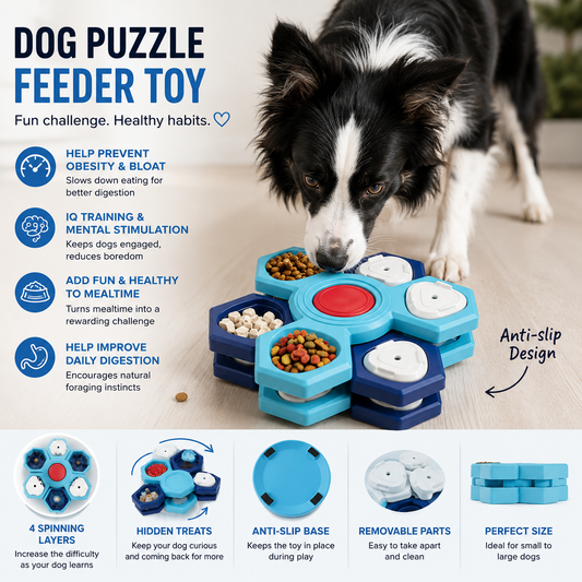 Ella's Hexagonal Treat Puzzle Toy for Dogs
