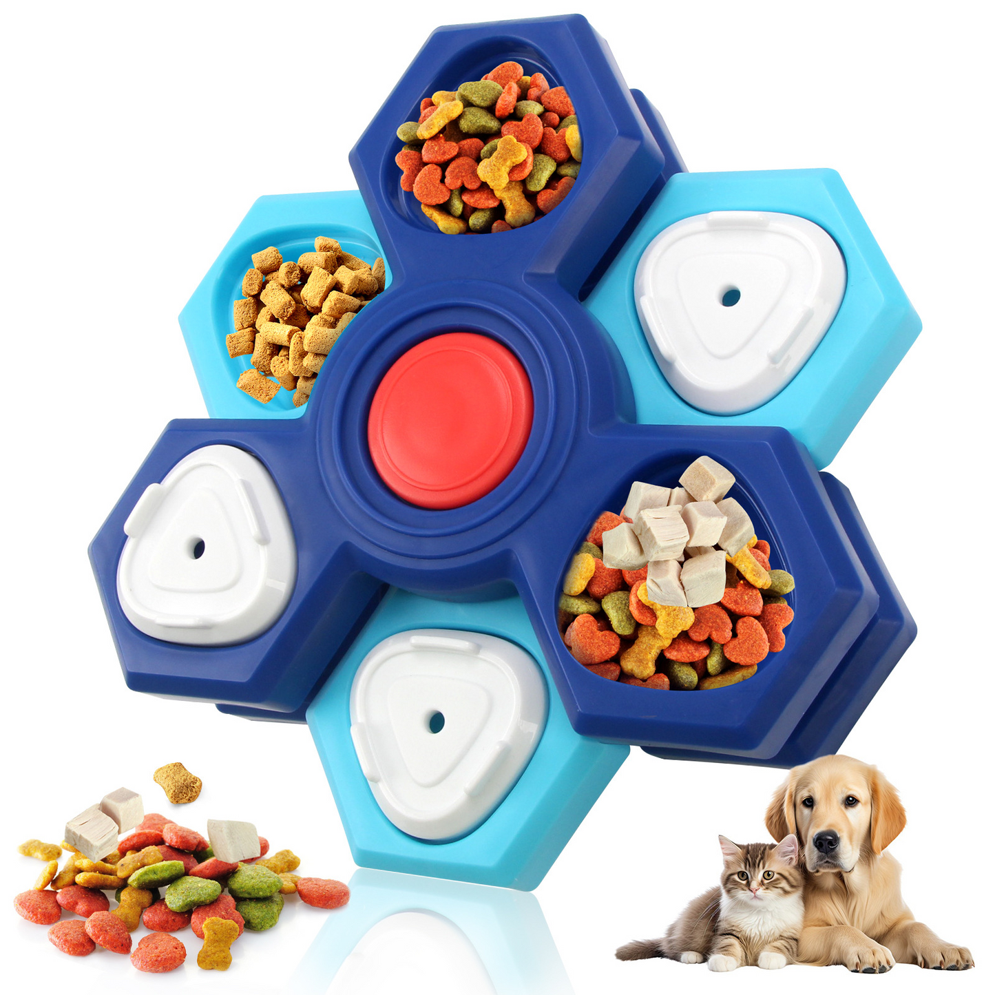 Ella's Hexagonal Treat Puzzle Toy for Dogs